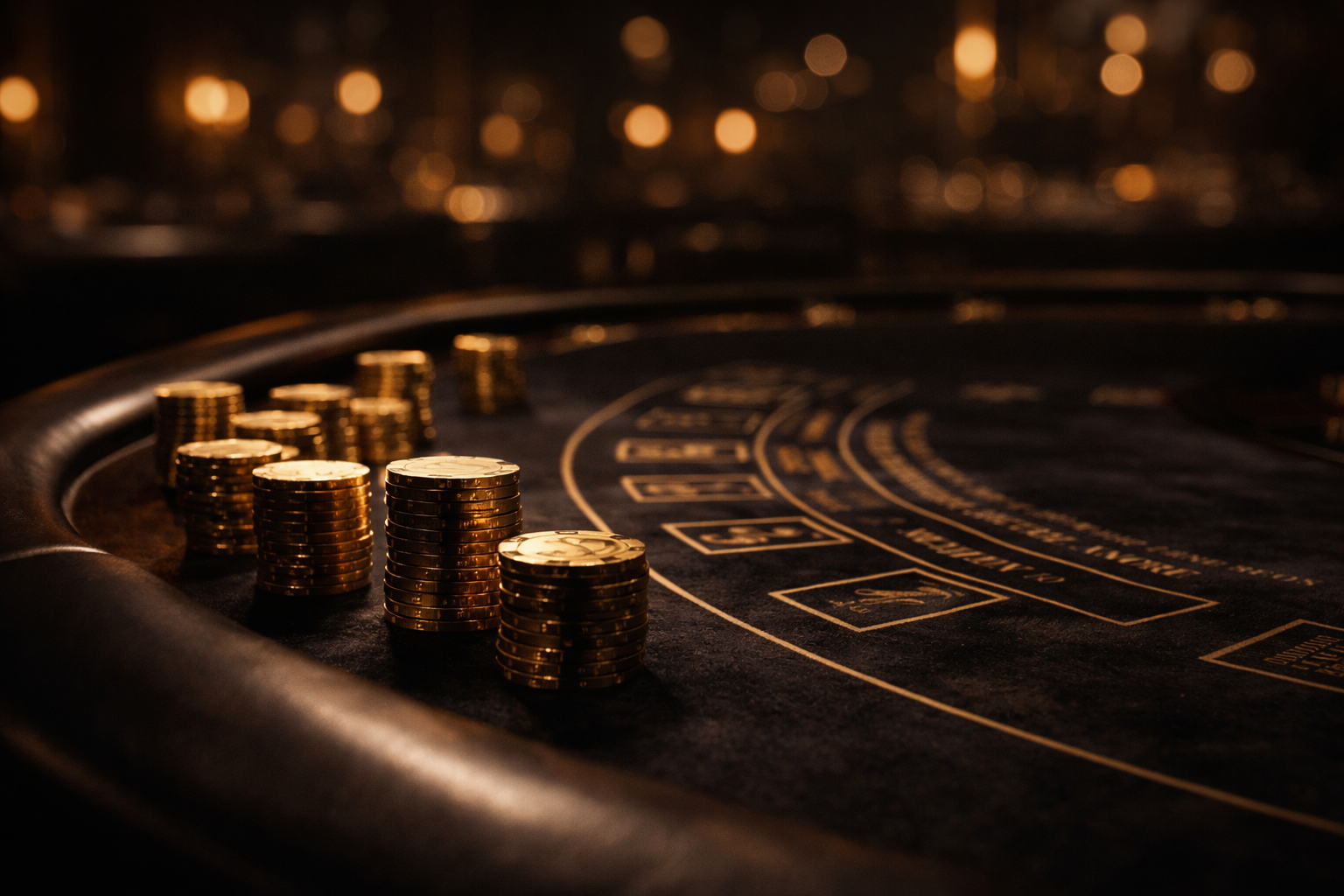 Table de casino avec jetons
